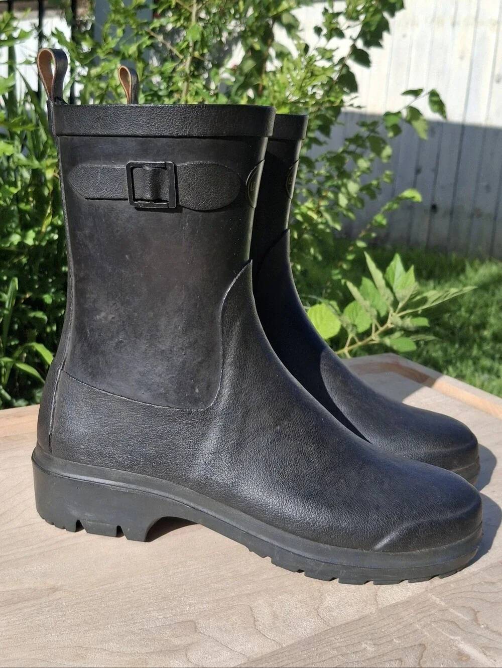 Le Chameau Women's Black Giverny Jersey Lined Battillon Mid Calf Boots Size 9